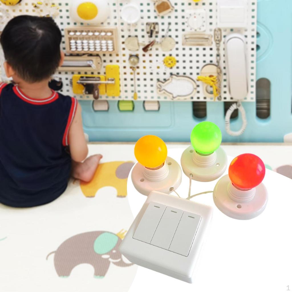 Busy Board DIY Accessory with Switch Motor Skill Early Educational Toy Activity Material LED