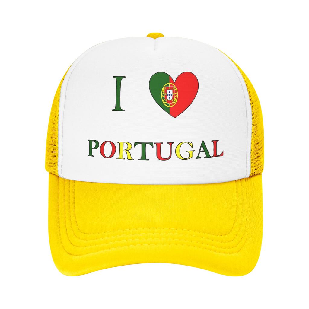 Summer Sun Hats I Love Portugal  Baseball Cap Sun  Breathable Design Trucker Hat Unisex Unisex yk Cute Running Hippie Snapback Cap