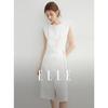 Women's White Sleeveless Belted Midi Dress