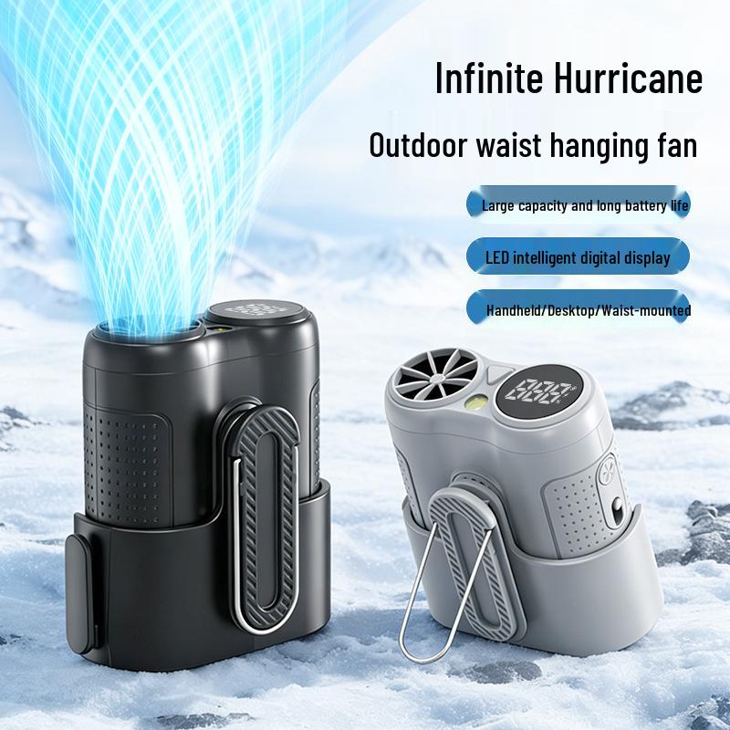 

2026 Portable USB Hanging Waist Fan: Silent, Brushless Motor, Long Battery Life 73*43*89 mm чёрный