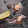 Casual men's leather shoes Elegant gentleman style Daily office  Outdoor leisure business party High quality Classic Black shoes