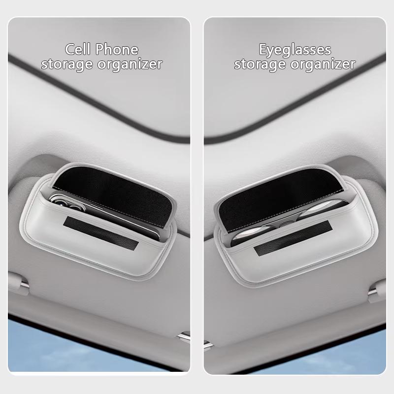 Sun Visor Car Glasses Holder Premium Leather Wear-Resistant Sunglasses Protective Box Auto Eyeglasses Storage Case Glasses Case