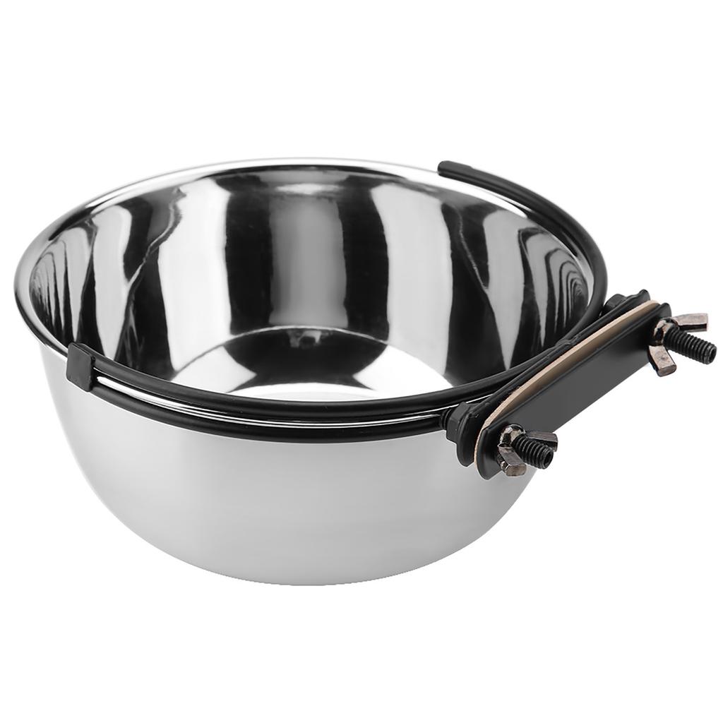 Stainless Steel ing Food Water Bowl Feeder for Cat Pet Dog Puppy Crate Cage (S)