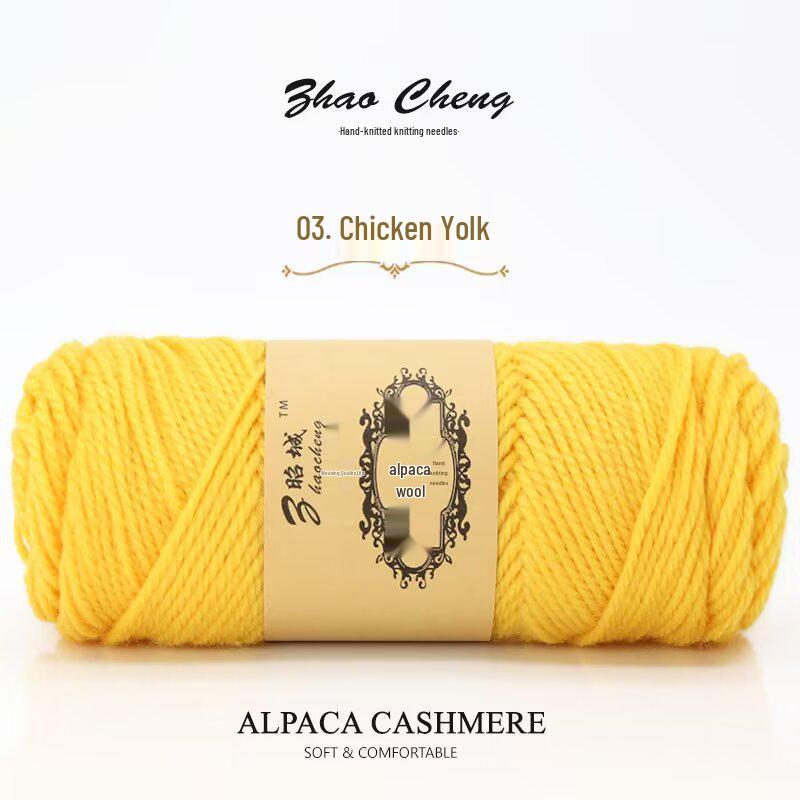 Hand-Knitted Alpaca Wool Scarf Pillow Yarn Ball – Medium-Thick, Soft, DIY Crochet