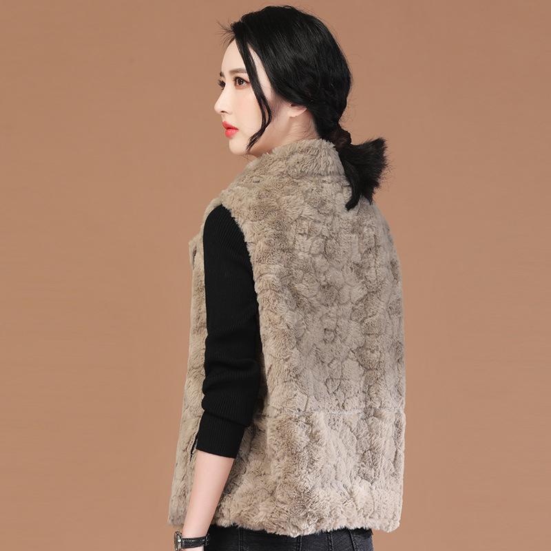 Xiao Xiangfeng Anzug Kragen Nachahmung Kaninchenfell Weste Winter Outfit Neue Vielseitige Damen Weste Dick