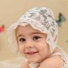 Embroidered Flower Lace Hat for Baby White Ruffle Lace Princess Cap Infant Girl Mesh Sun Hats Newborn Photography Props