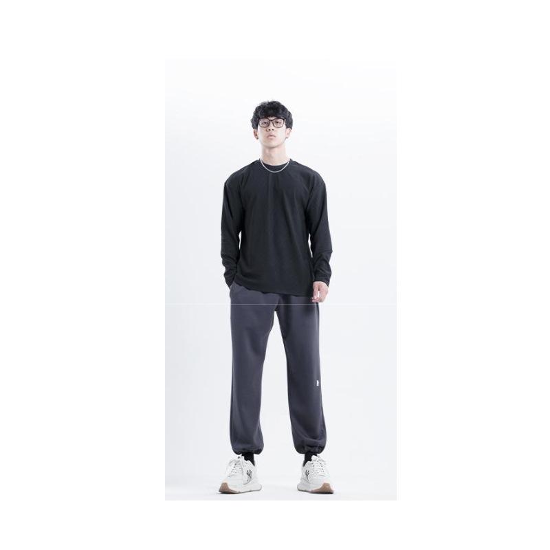 

280 г Мужской быстросохнущий топ для спортивных тренировок с длинным рукавом, свободного кроя, с круглым/V-образным вырезом 2XL