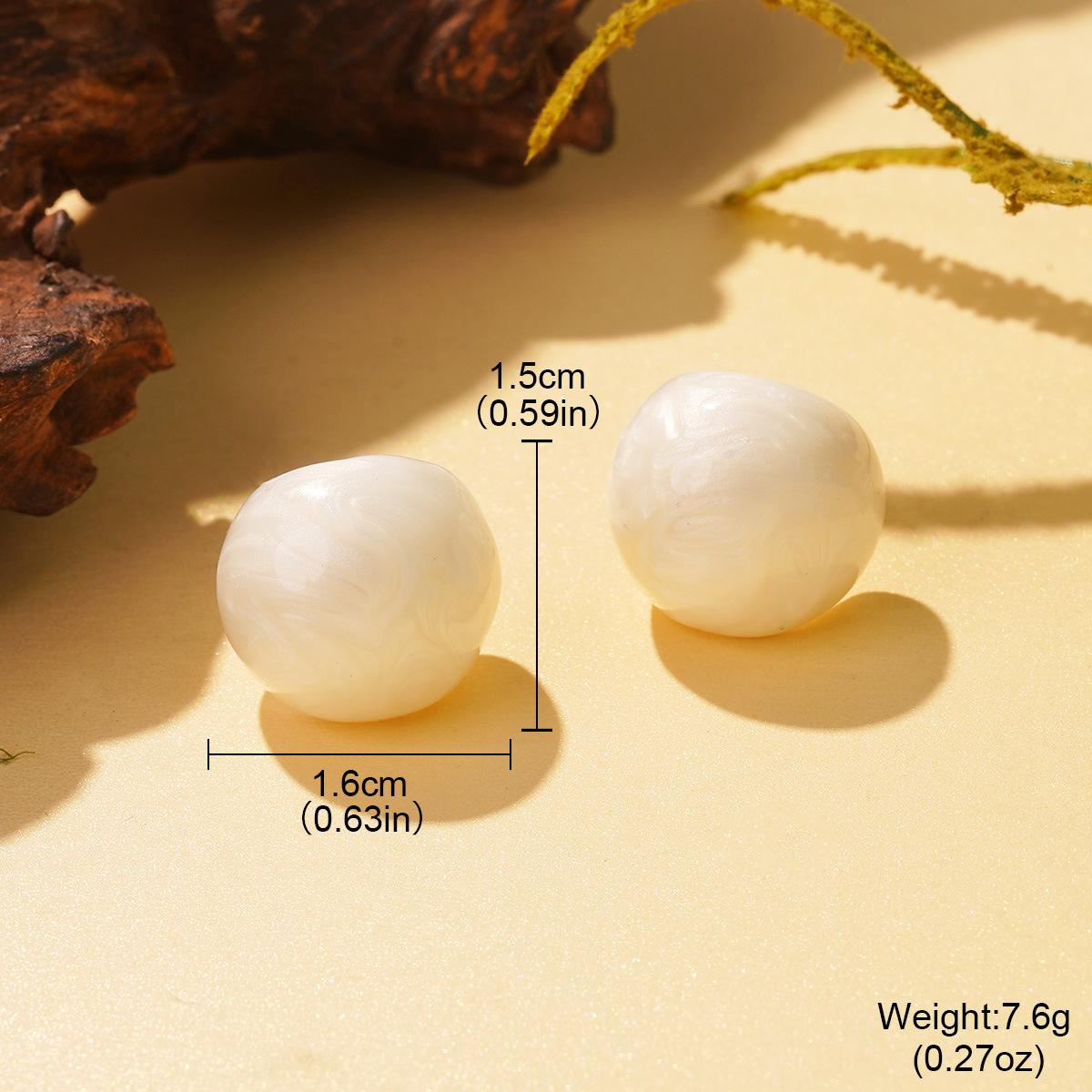 

У Руофэн Отдел Исцеления Летняя Новая Коллекция Серьги Простая Серия Светлых Цветов Складчатая Текстура Круглые Серьги с Масляными Каплями