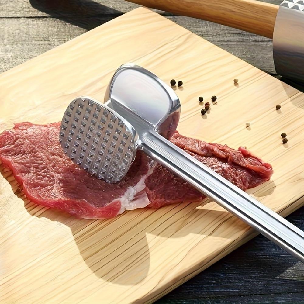 Dual-Sided Meat Tenderizer Aluminum Alloy Steak Hammer for Smashing Slapping Knocking Beef for Outdoor Picnics BBQ Kitchen Tool
