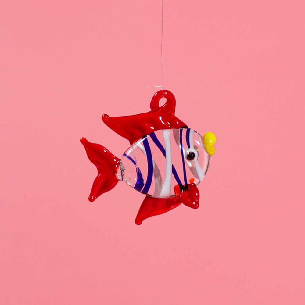 Ocean Floating Marine Animal Glass Mini Figurine Pendant Fish Ornament Aquarium Decor  Fish Tank