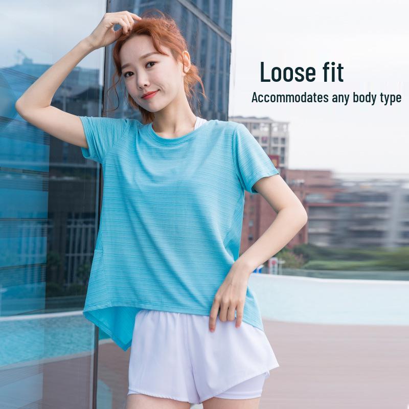 Women's Plus Size Quick-Dry Sports T-Shirt - Breathable, Short-Sleeve Yoga & Fitness Top