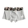 Men Boxer Underwear Elastic Mid-Waist Design Breathable Shorts Briefs Letter Print U-Convex Smooth Wiring Panties