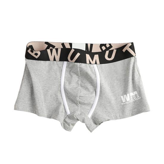 Men Boxer Underwear Elastic Mid-Waist Design Breathable Shorts Briefs Letter Print U-Convex Smooth Wiring Panties