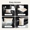 Pack All Tissue Case, Car Tissue Cover, Suede Fabric, Sun Visor, Headrest, Car Storage, In-Car Tissue Box (Beige)