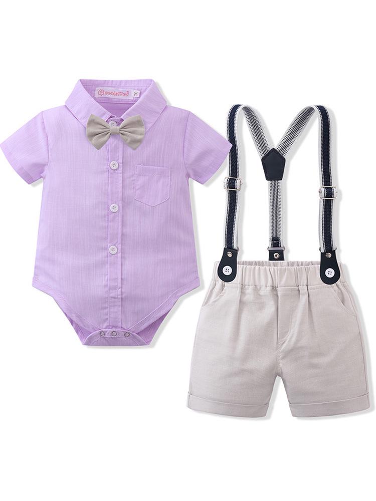 Completo estivo a maniche corte due pezzi per bambini - Salopette per neonati