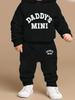 Fleece mikina a módní ležérní sportovní kalhoty pro novorozené chlapce Set 'Dad Little Baby' Potisk Podzim Zima Dárková sada