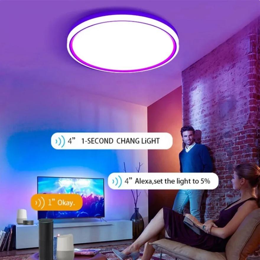 TUYA Intelligent LED Ceiling Light WiFi Bluetooth Dimmable RGB Alexa Google Voice Control Bedroom Living Room Decorative Light
