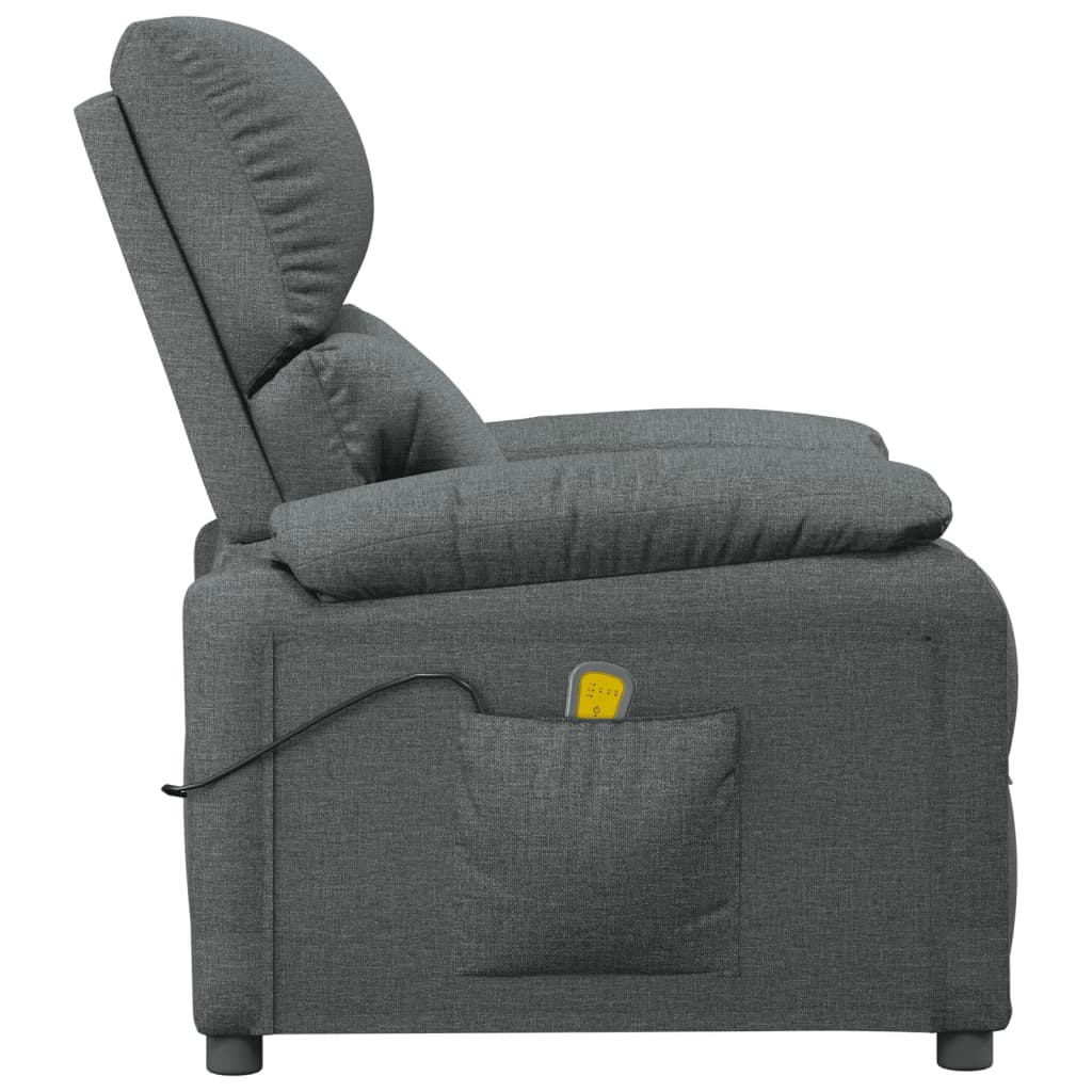 Vidaxl Armchair With Massage, Dark Gray, Fabric