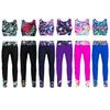 2Pcs Elastic Waistband Long Leggings Pants + Sleeveless Mesh Racer Back Tanks Tops Digital Print Gym Dancewear Outfit
