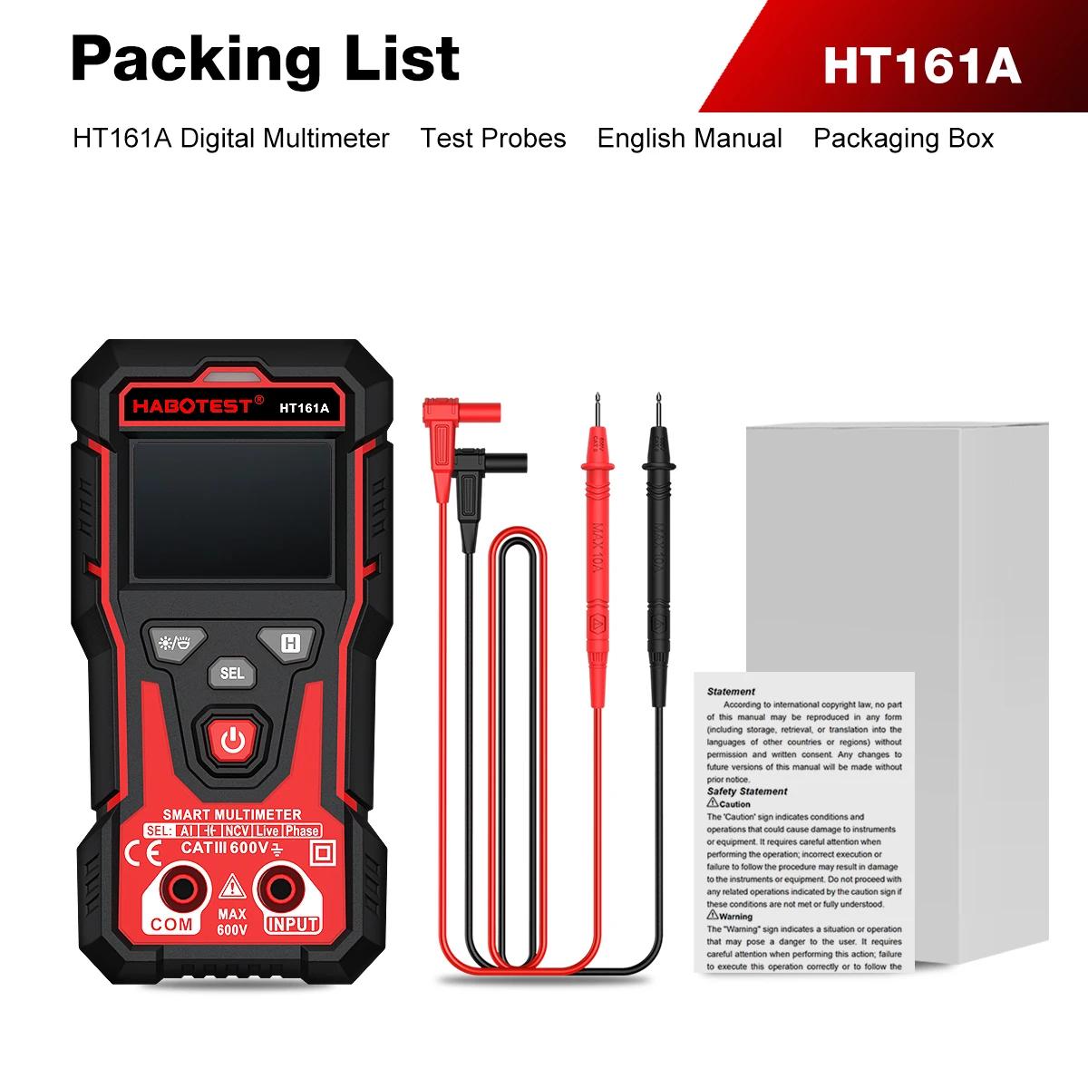 

HT161A 4000 Counts Digital Multimeter,Auto-Ranging TRMS Multimeter,600V AC/DC Voltage,NCV Capacitance Resistance Continuity Test