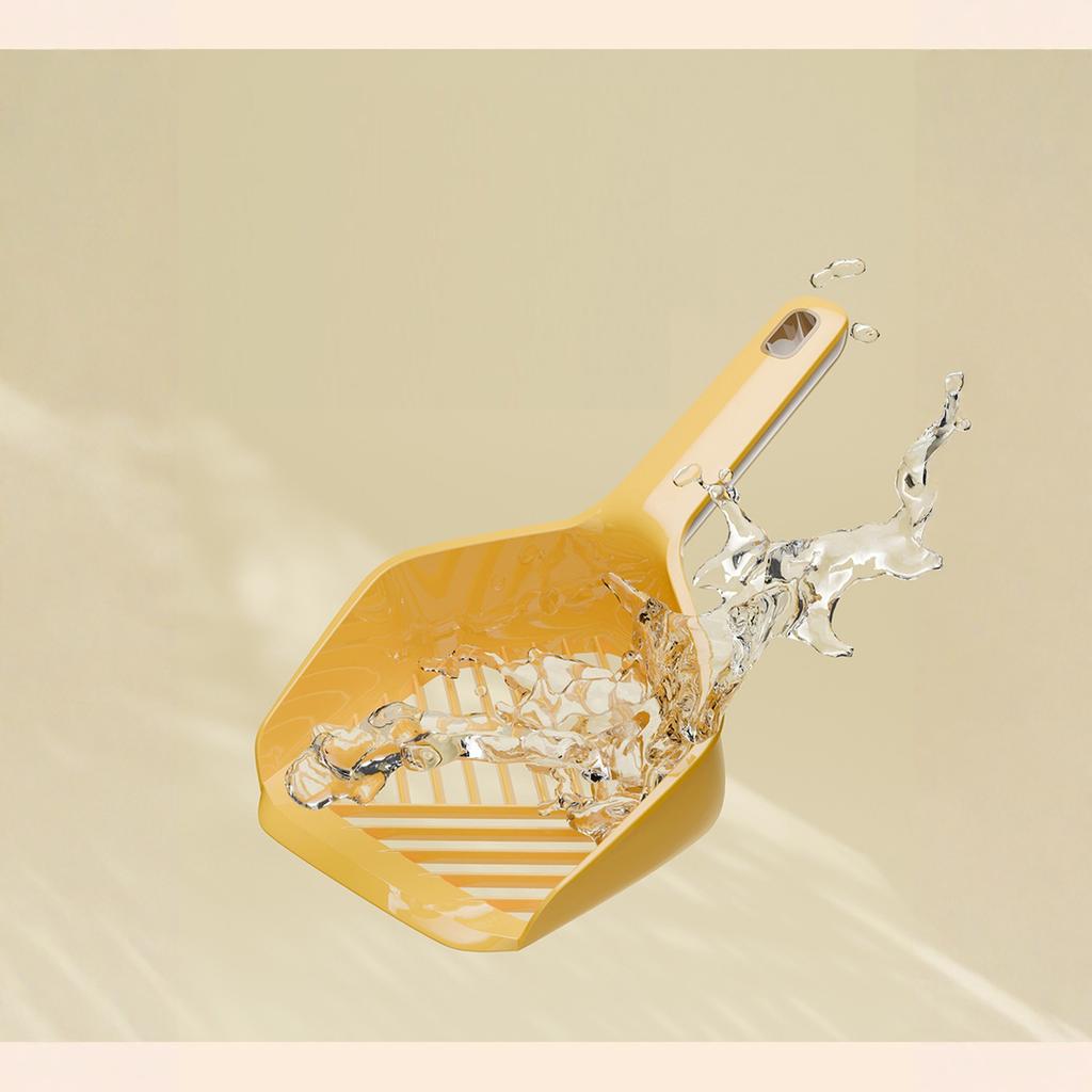 Color-Block Litter Scoop with Base Set, Wall-Hanging Pet Cleaning Tool