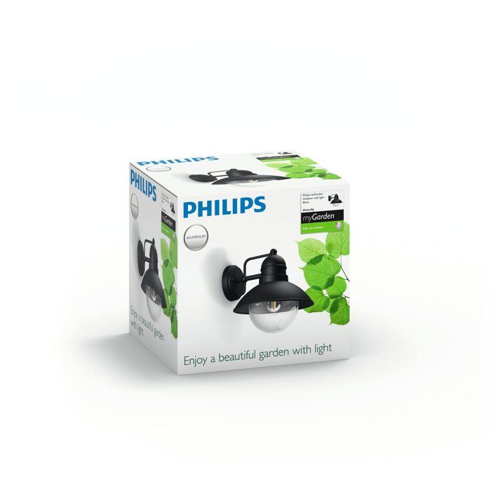 Lampe murale - philips - hoverfly - noir - ip44