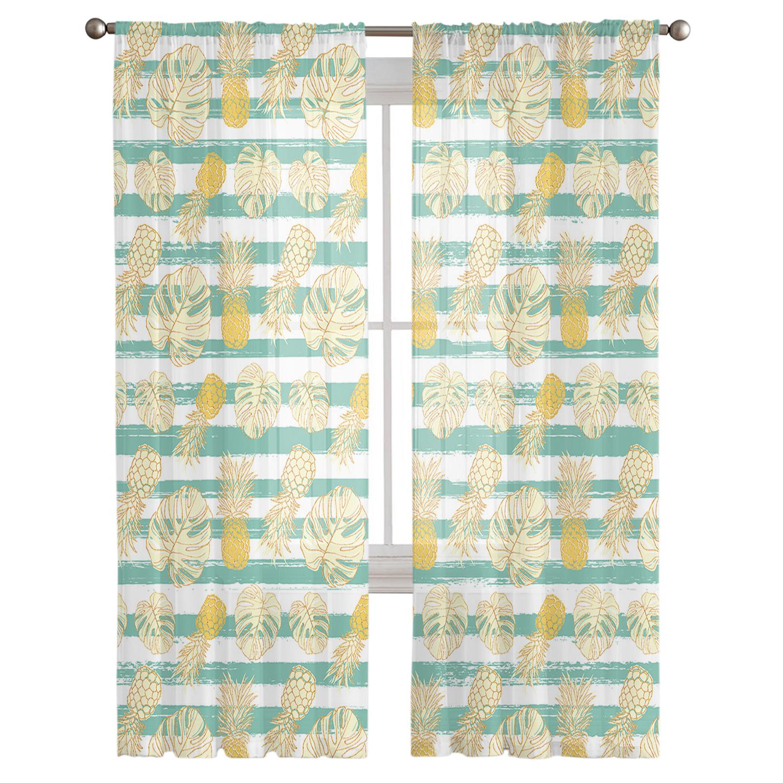 Тропические растения в полоску с ананасом — фото 2