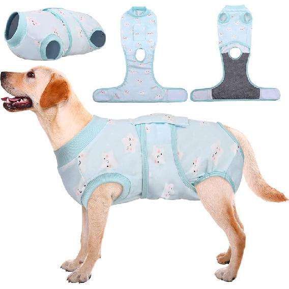 Kuoser Recovery Suit for Dogs Cats After Surgery, Professional Pet Recovery Shirt Dog Abdominal Wounds Bandages, Substitute E-Collar & Cone,Prevent