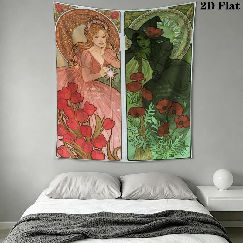 WICKED Wall Tapestry Aesthetic Wall Hanging Printed Fabric Blanket Decorative Tapestries for Bedroom Living Room Home Decor