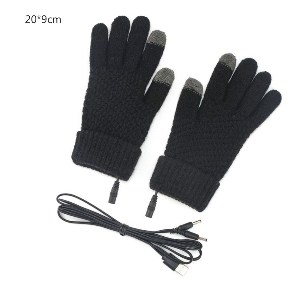 Fortykket berøringsskjerm Strikkede hansker Oppvarmede hansker Vinter Elektrisk vott Full Finger Warmer