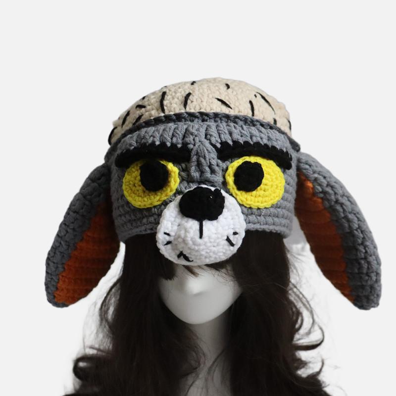 Neuer süßer Erdbeerhut handgestrickter Mädchen niedlicher Wollhut vielseitig lässig kleines Gesichtsbeutel Kopfhut