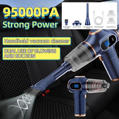 95000PA Φορητή Ηλεκτρική Σκούπα Αυτοκινήτου Ασύρματη 2 σε 1 Φυσήρας Αέρα Και Ηλεκτρική Σκούπα Πολλαπλά Ακροφύσια Χειρός Για Αυτοκίνητο Σπίτι Γραφείο