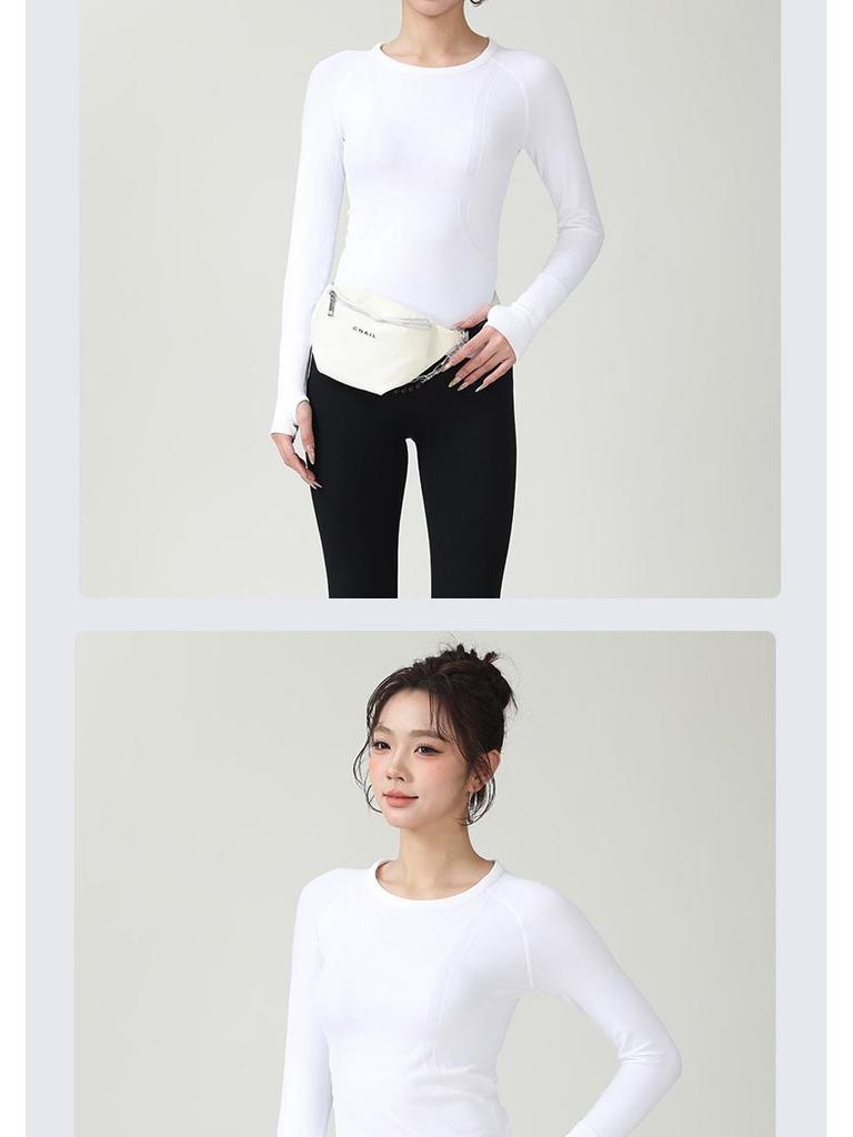 Women's Yoga Slim Fit Quick Dry Long Sleeve T-Shirt - Comfortable Round Neck Fitness & Pilates Wear