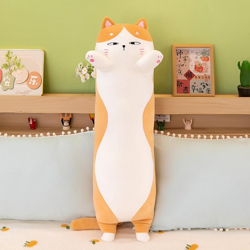 Long Cat Plush Toy Soft Stuffed Animal Pillow Bed Sleeping Comfort Decor