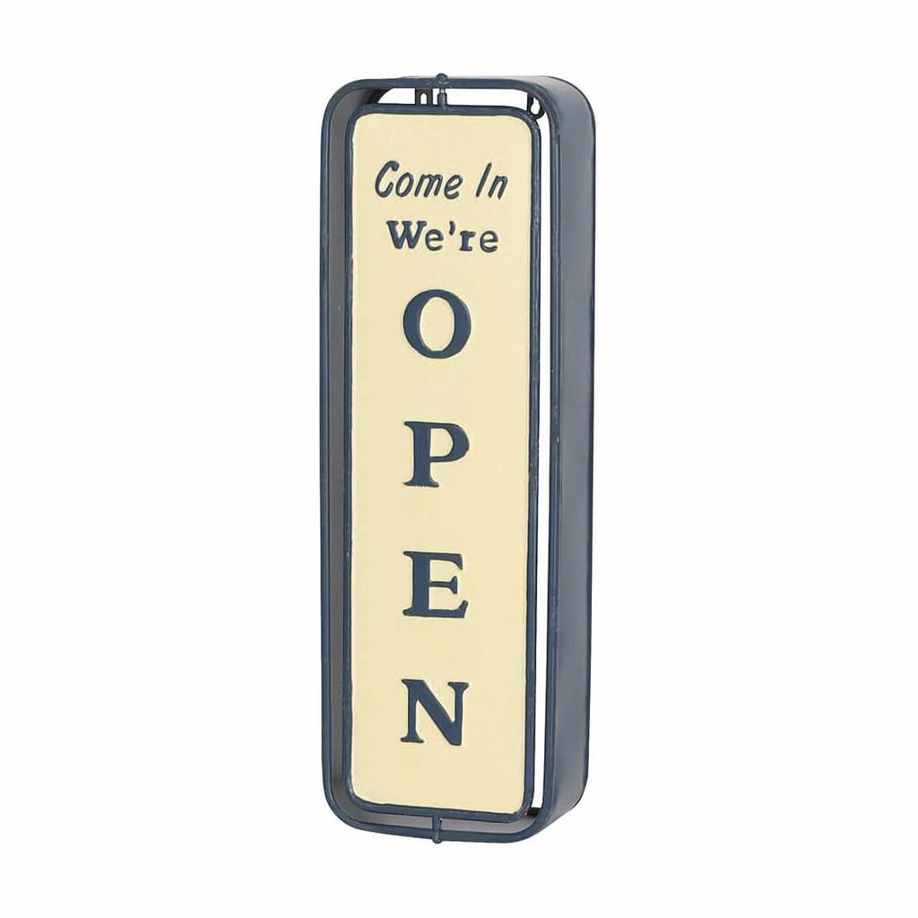 Dulton Wall Mount Spinner Sign Open Closed Navy A Nostalgic Yet Fresh and Charming Rotating Sign OPEN CLOSED Guidance For Stores Wall Mounted Height