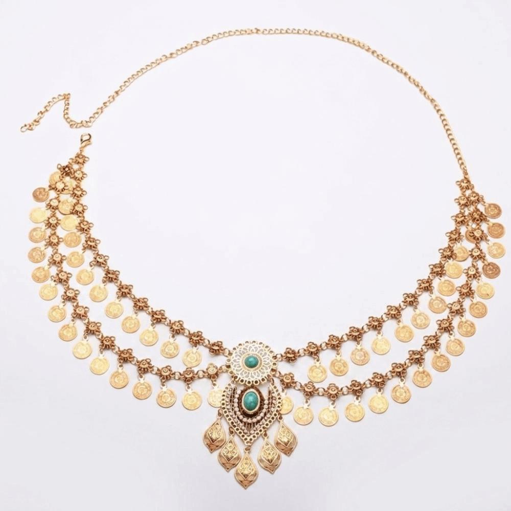 Double-Layer Waist Belt Elegant Body Chain Jewel Accessory Waist Jewelry Dance