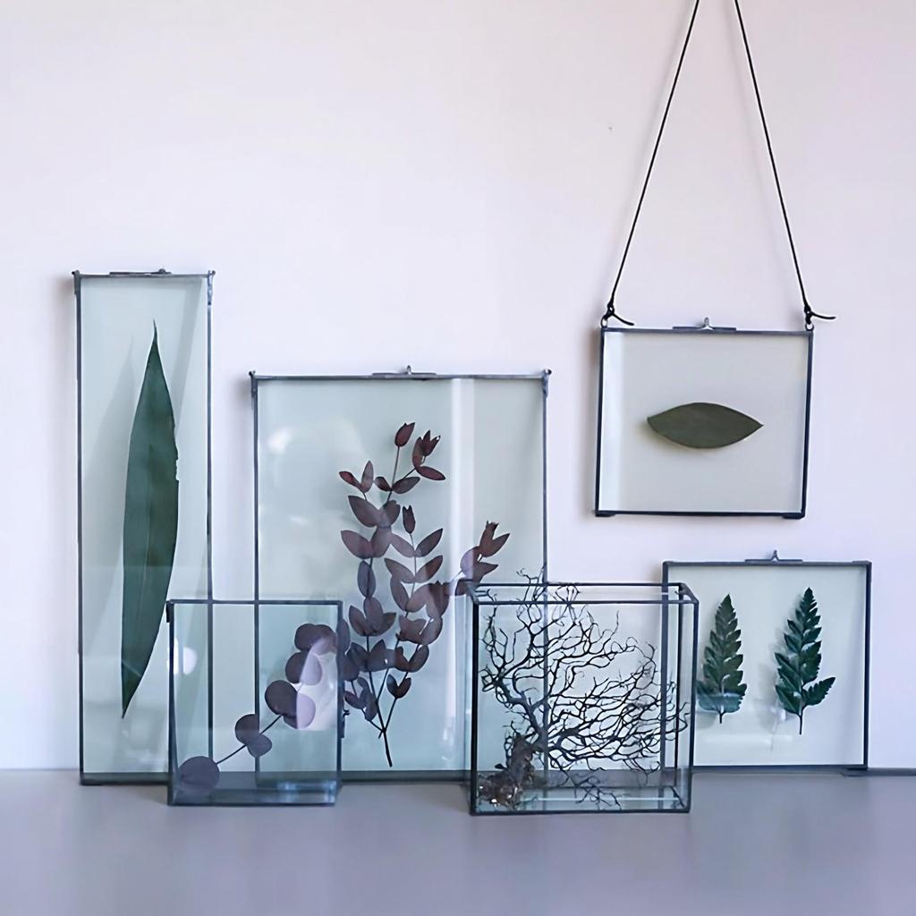 Golden Border Glass Photo Frame - Wall Hanging & Desktop Decorative Display
