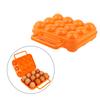 Double Side Plastic Egg Tray Storage Box Case Holder Container  with Handle for 12 Eggs(orange)