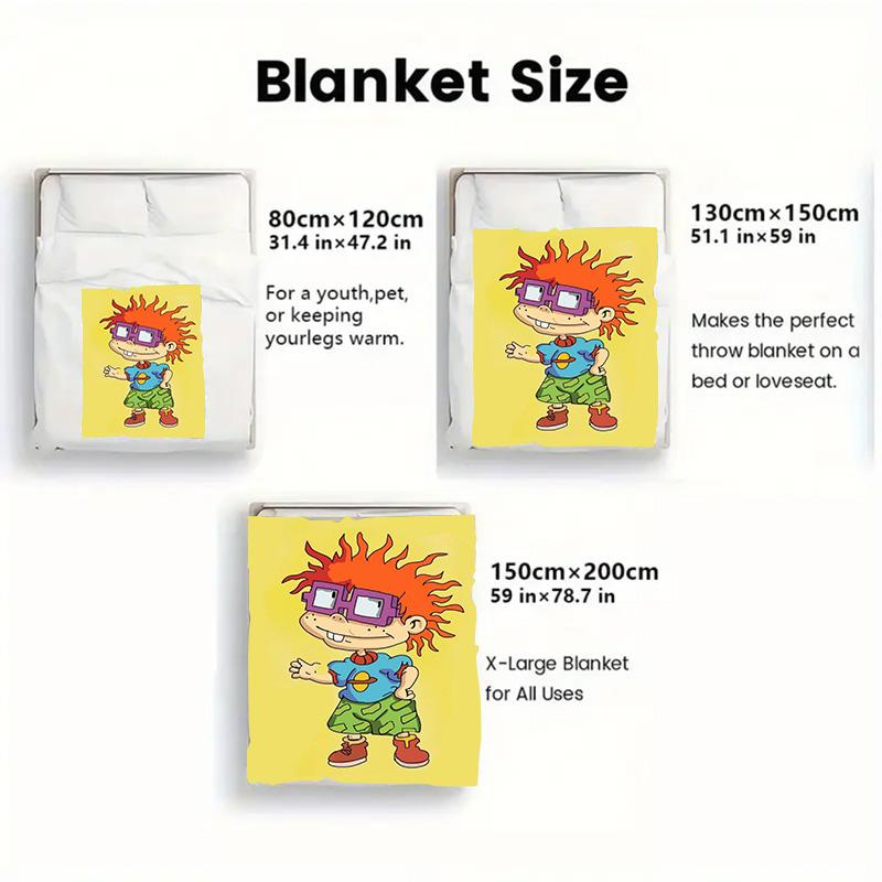 Rugrats 2D Flat Pattern Flannel Blanket High quality All Seasons Warmth and Comfort Perfect for Christmas Gifts.MMT0918335