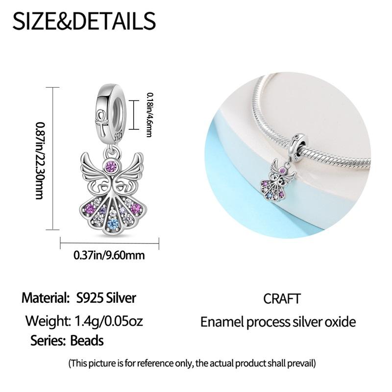 Original Copper Charms Luxury Guardian Angel Wings Pendant Beads Fit Bracelet Diy Women Making Delicate Gift