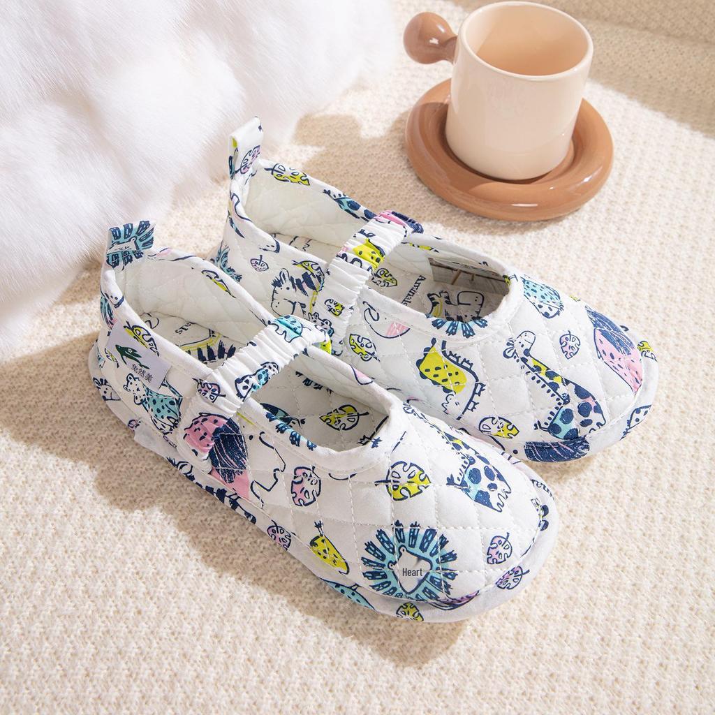 Maternity Non-Slip Breathable Cotton Slippers: Soft, Closed Heel, Thin Style for Home and Wood Floors.