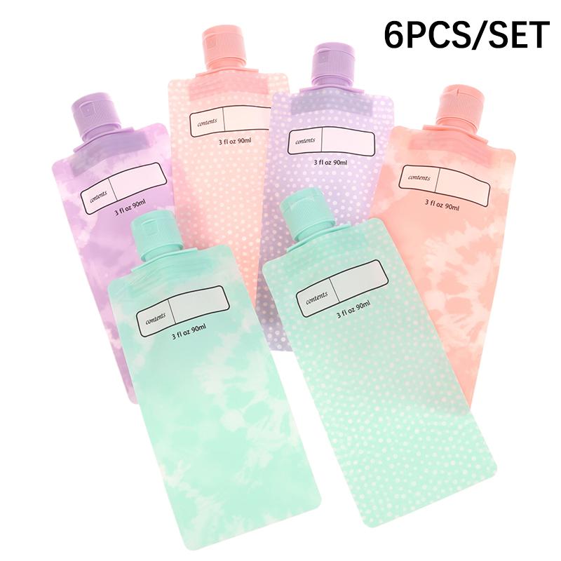 

1 шт. 90 мл дорожный пустой пакет для сжатия, пакеты для дозирования лосьона, многоразовая жидкость, герметичный, шампунь, косметическая бутылка для хранения