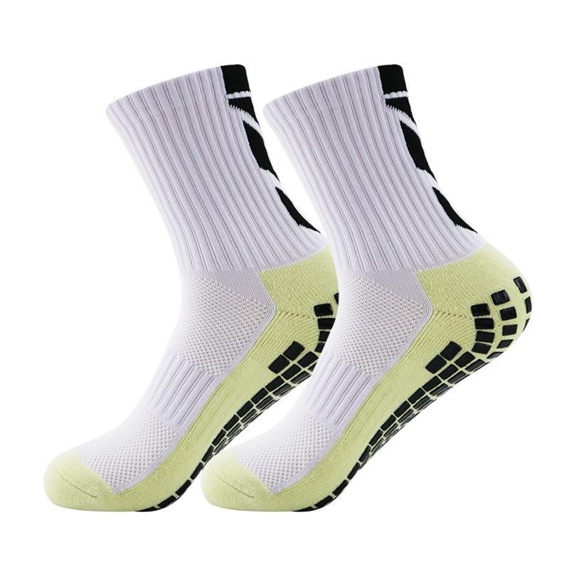 Men's Non-Slip Glue-Dot Football Socks - Thick Towel Cushion, Mid-Tube Training Sports Socks