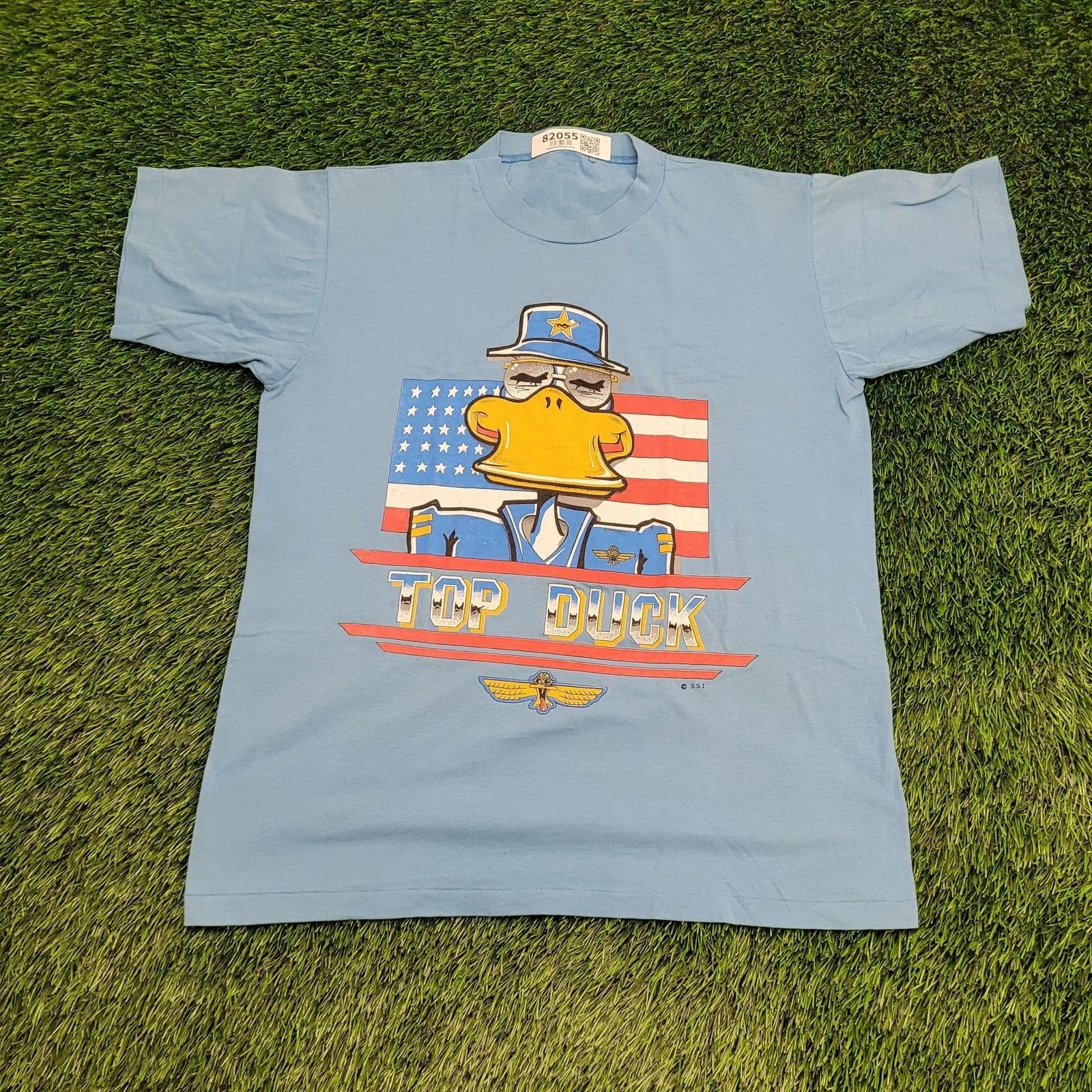 

Vintage 80s Top Duck USA Military Shirt Medium 20x26 Cropped L