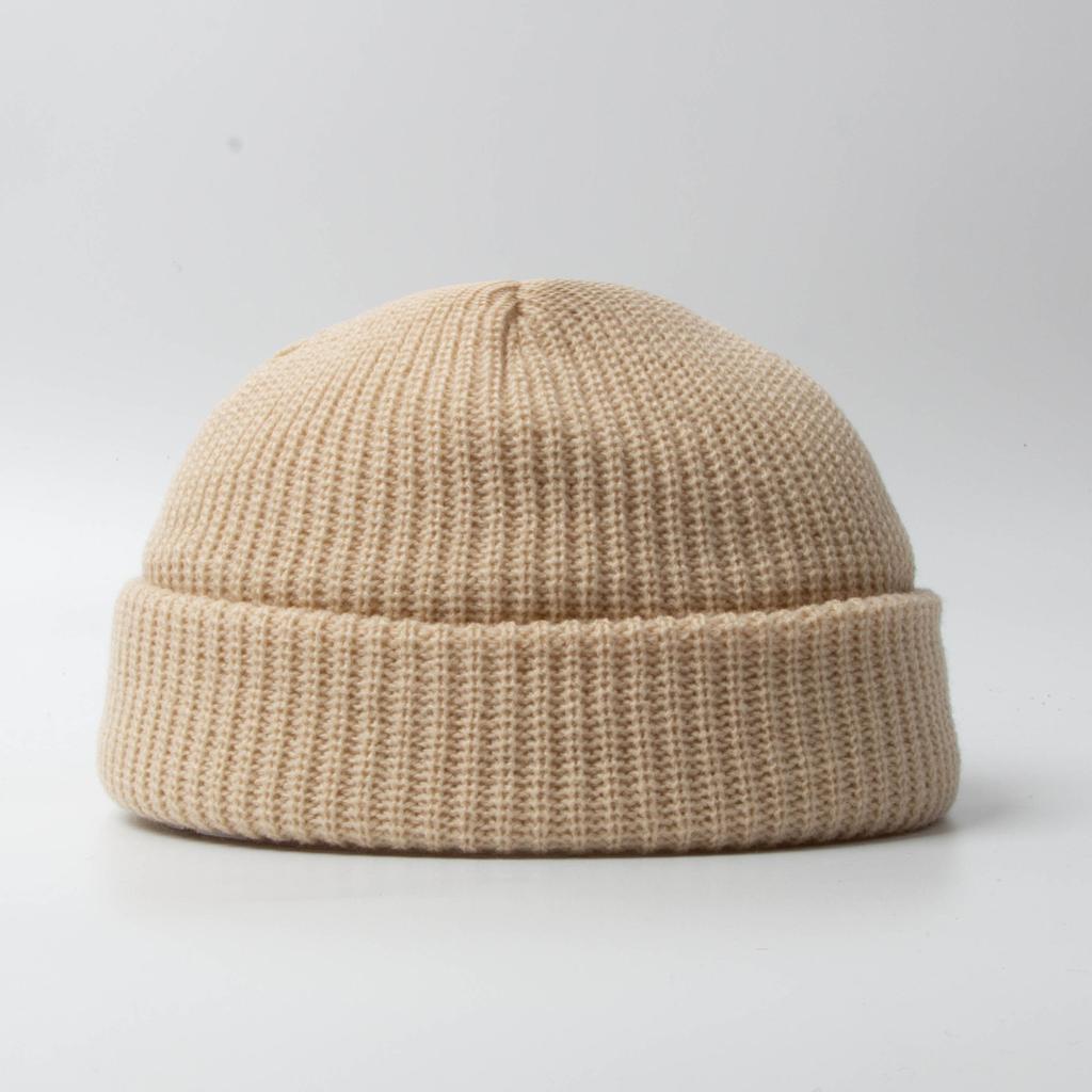 Fisherman Beanie Hats for Men Women Knit Trawler Skull Cap Watch Bonnets Spring Fall Short Stylish Plain Rolled Cuff Skullcaps