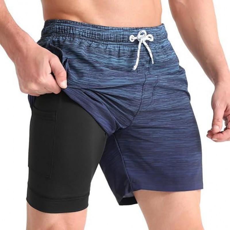 Mens Quick-Dry Board Shorts Swim Trunks With Print Design Beach Surfing Swimming Outdoor Activities