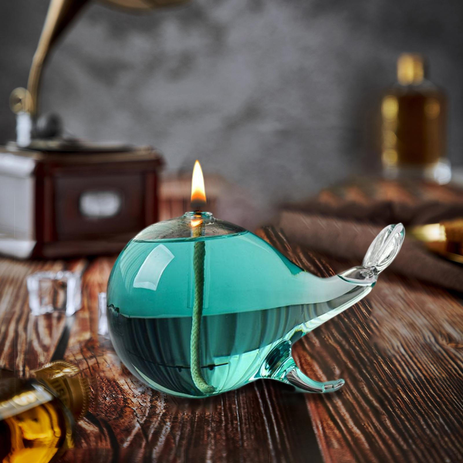 

Classic Oil Lamp Whale Design Arts Crafts Glass Delicate Tealights for Housewarming Birthday Gift