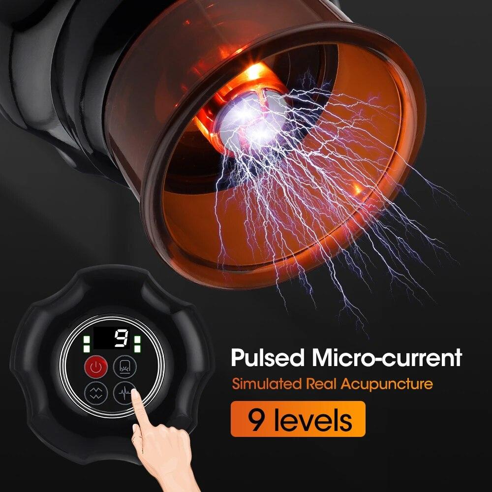 Intelligent Cupping Vacuum Massage Device 12 Gears Electric Heating Scraping Suction Cups Physical Fatigue Relieve Guasha Cans