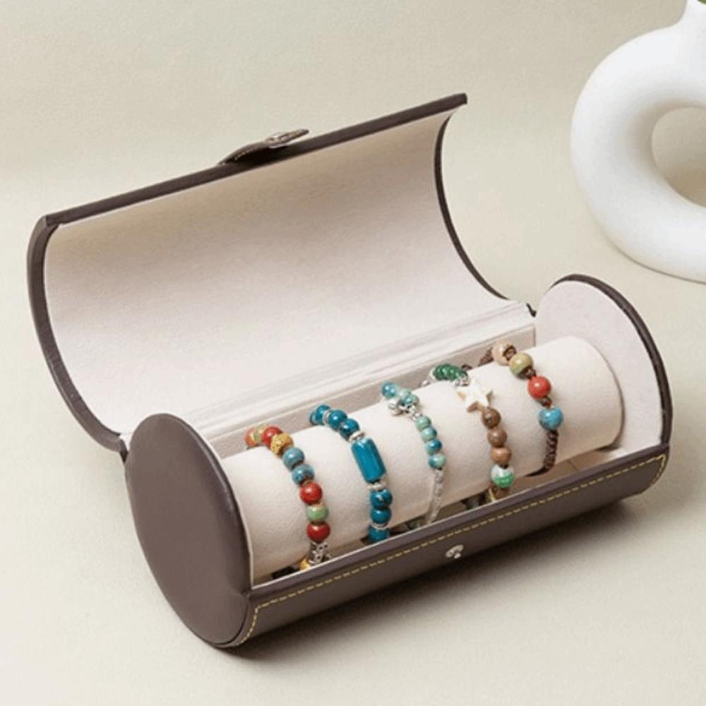 Étui de voyage porte-montre portable Cylindrique Porte-rangement pour bracelets Collection antique