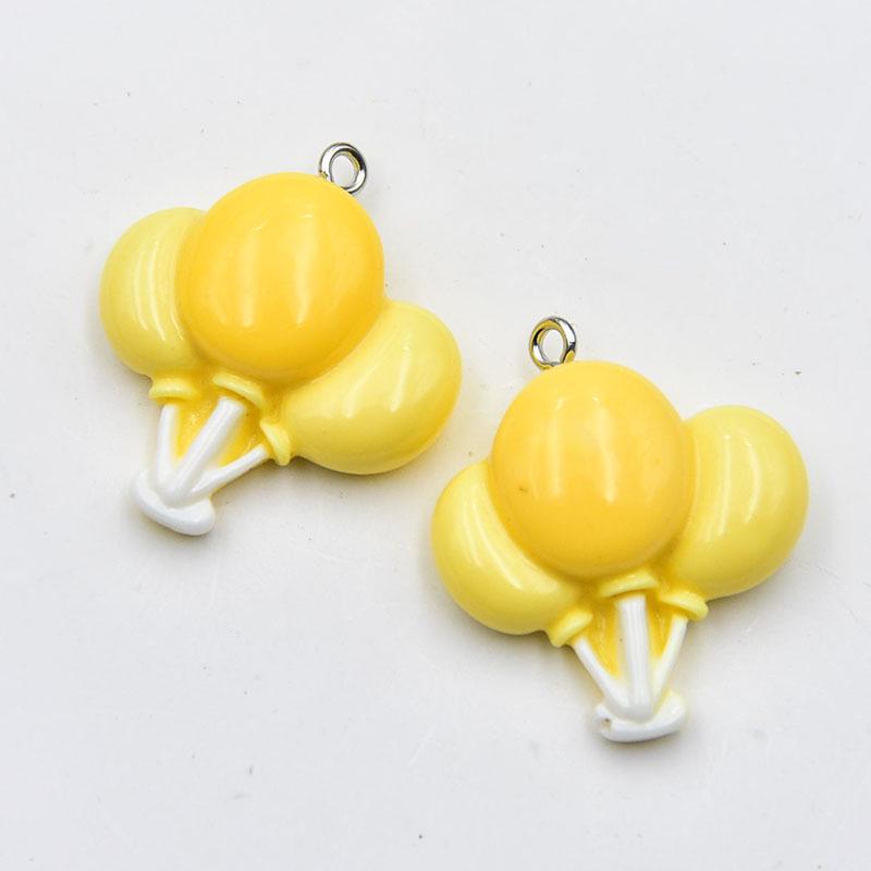 Gradient Resin Balloon Earrings & Keychain Pendant - DIY Jewelry Accessories жёлтый
